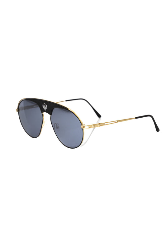 Frankie Morello Schwarze Herren-Sonnenbrille mit Metallrahmen