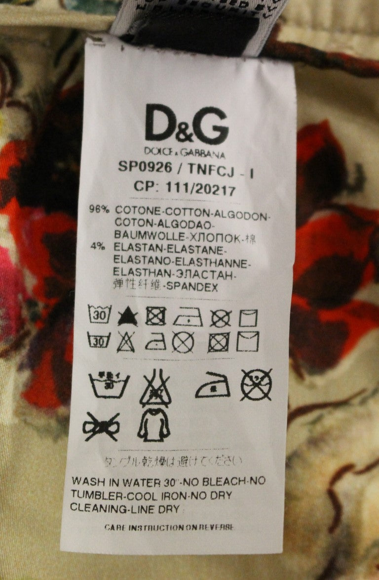 Dolce & Gabbana Beigefarbene Baumwoll-Chino-Hose
