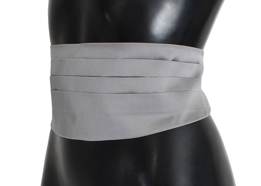 Dolce & Gabbana Grauer Taillengürtel Seidenkummerbund