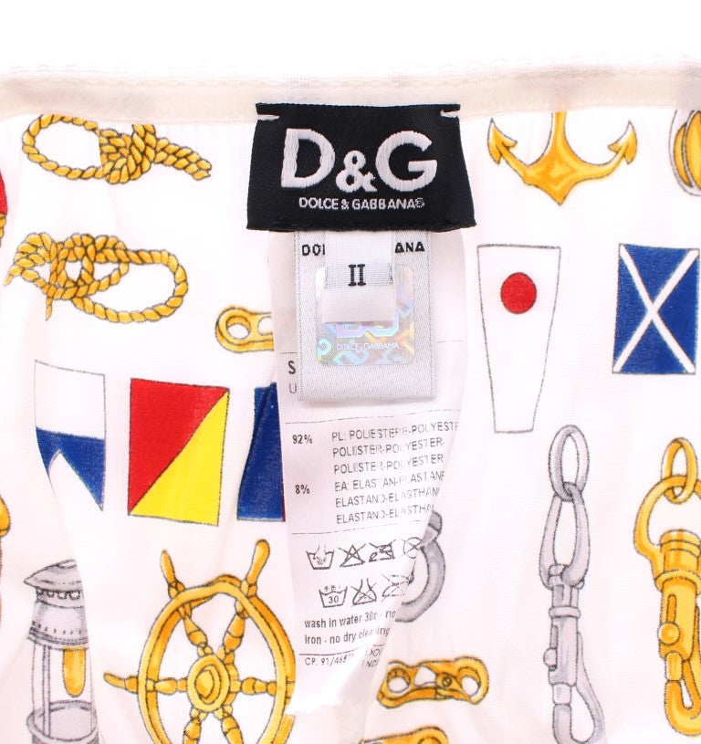 Dolce & Gabbana Weißer Matrosen-BH Panty Stretch-Unterwäsche