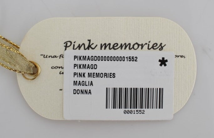 PINK MEMORIES Rosa geblümter Wickelpullover mit Spitze