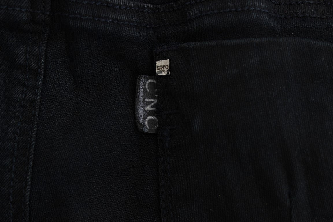 Costume National Schwarze Slim Fit Denim-Jeans aus Baumwolle