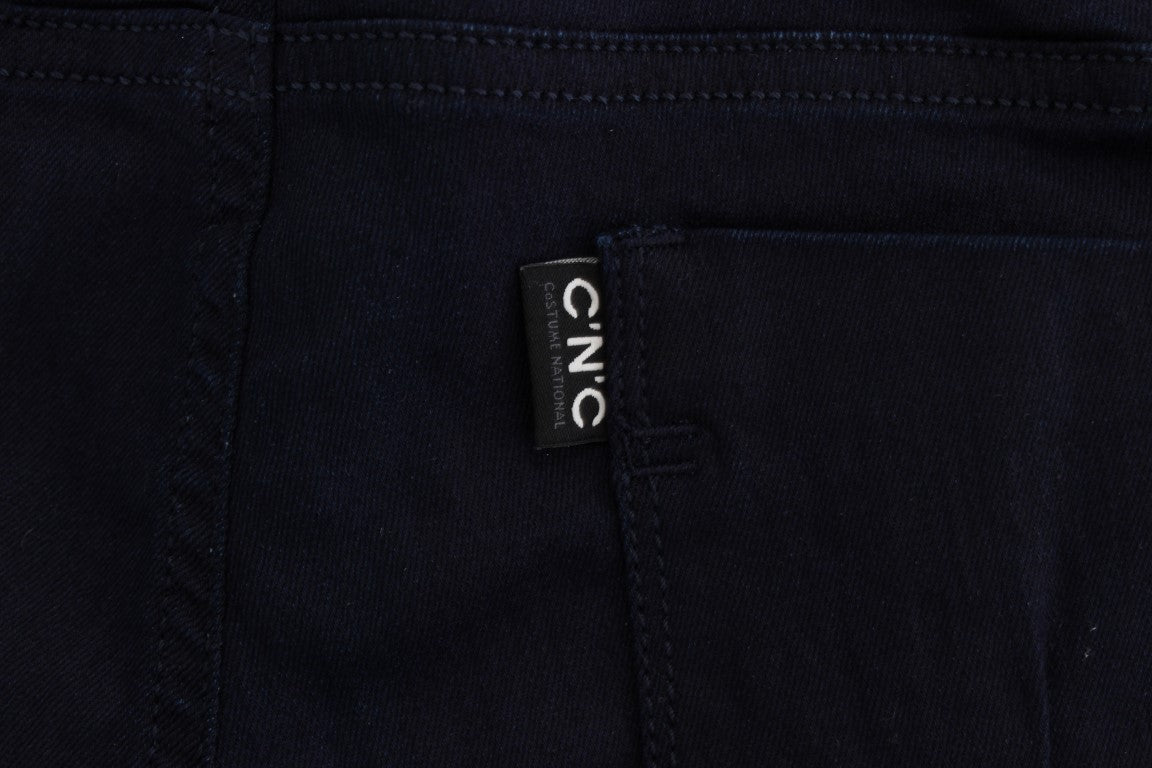 Costume National Blaue Slim Fit Jeans aus Baumwollmischung