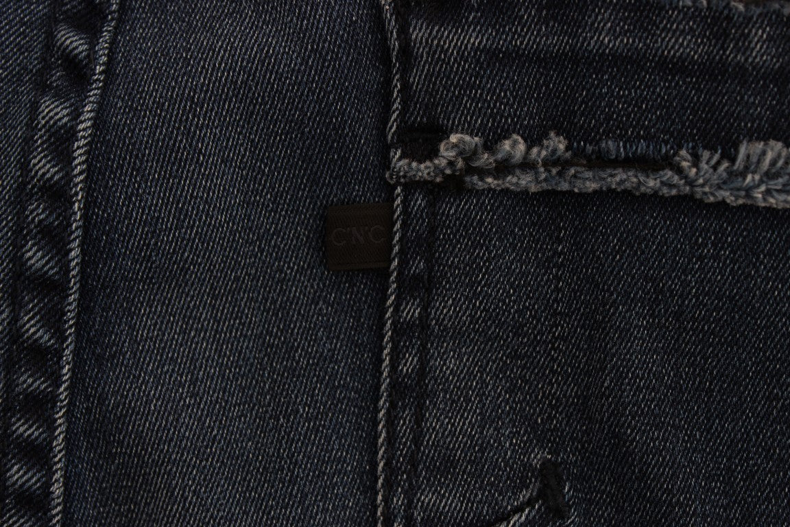Costume National Blaue Slim Fit Jeans aus Baumwollmischung