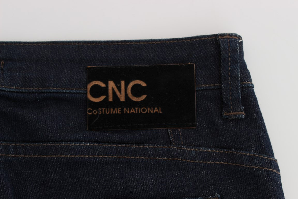 Costume National Blaue Slim Fit Jeans aus Baumwollmischung