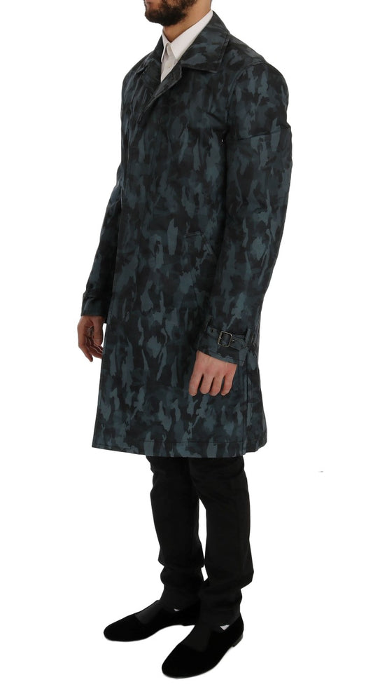 Dolce & Gabbana Blauer Tarnfarben-Graben Trench