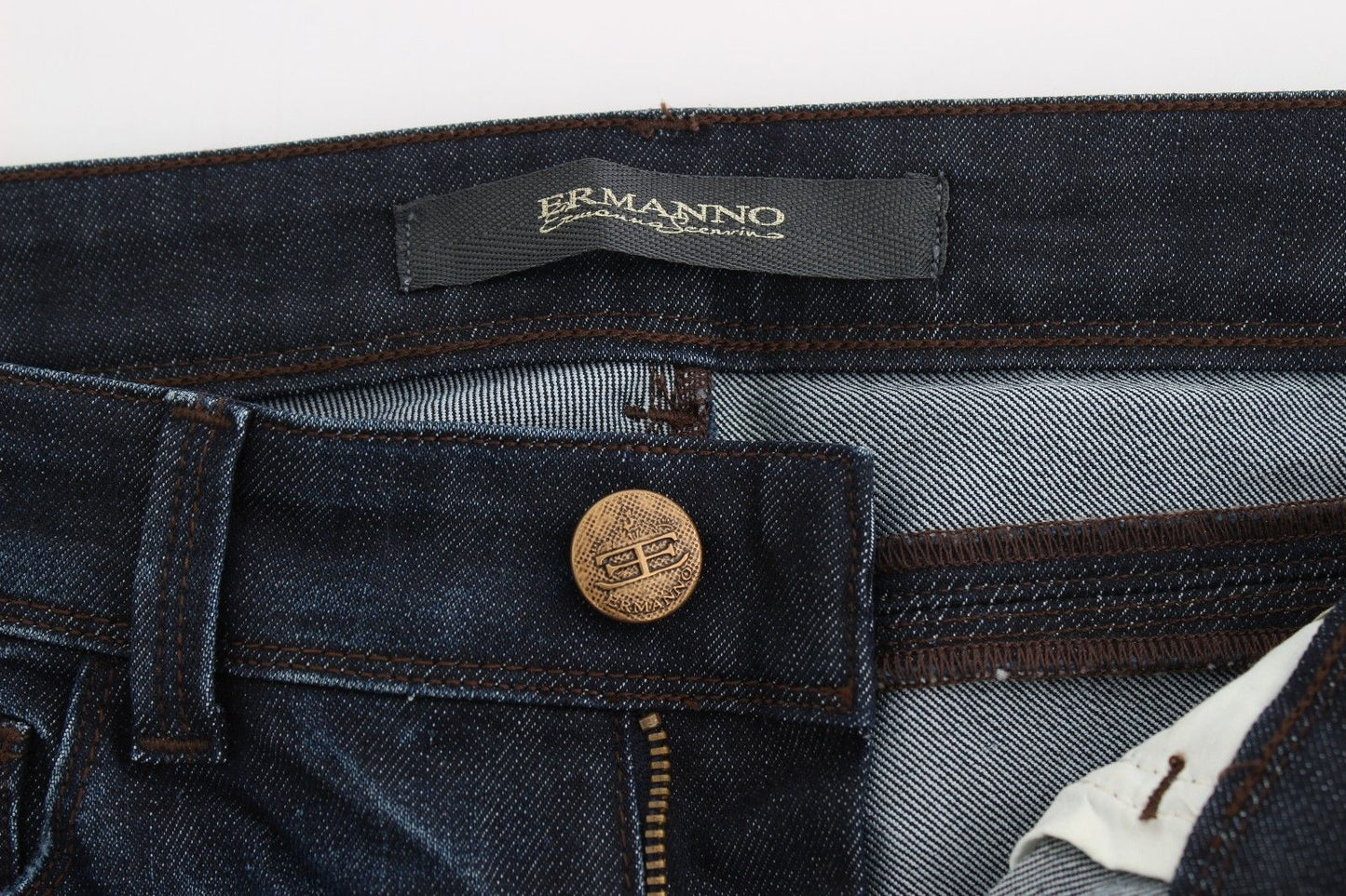 Ermanno Scervino Blaue Slim Jeans Denim-Hosen Skinny Leg Stretch