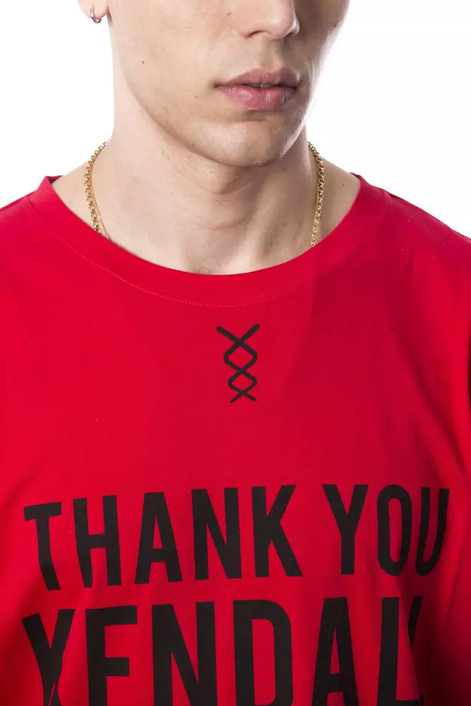 Nicolo Tonetto Rotes Herren-T-Shirt aus Baumwolle