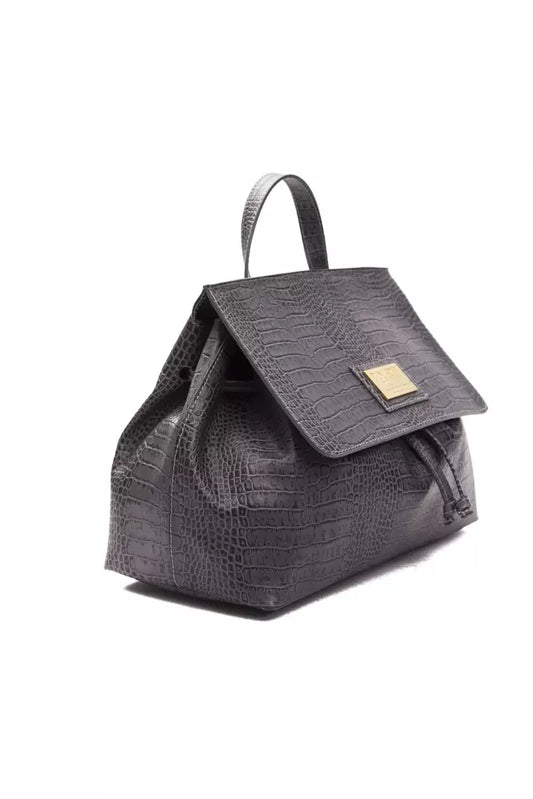 Pompei Donatella Graue Leder-Umhängetasche für Damen