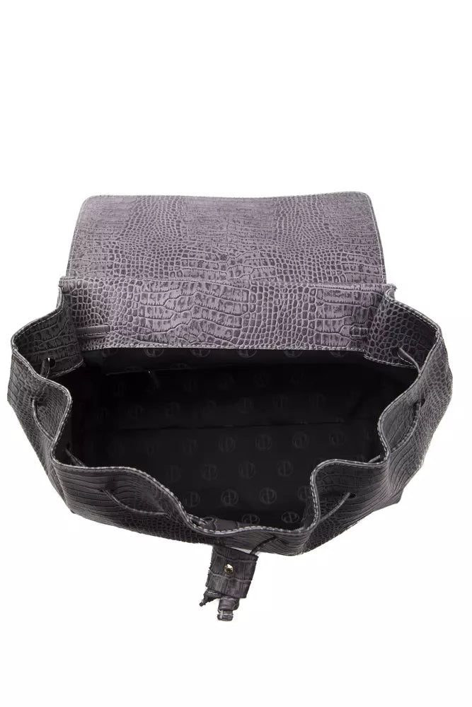 Pompei Donatella Graue Leder-Umhängetasche für Damen