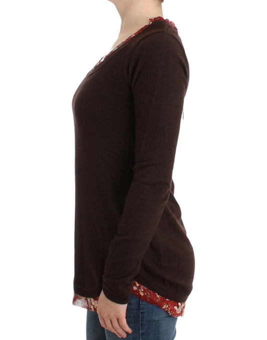 Cavalli Brauner Pullover mit Rundhalsausschnitt