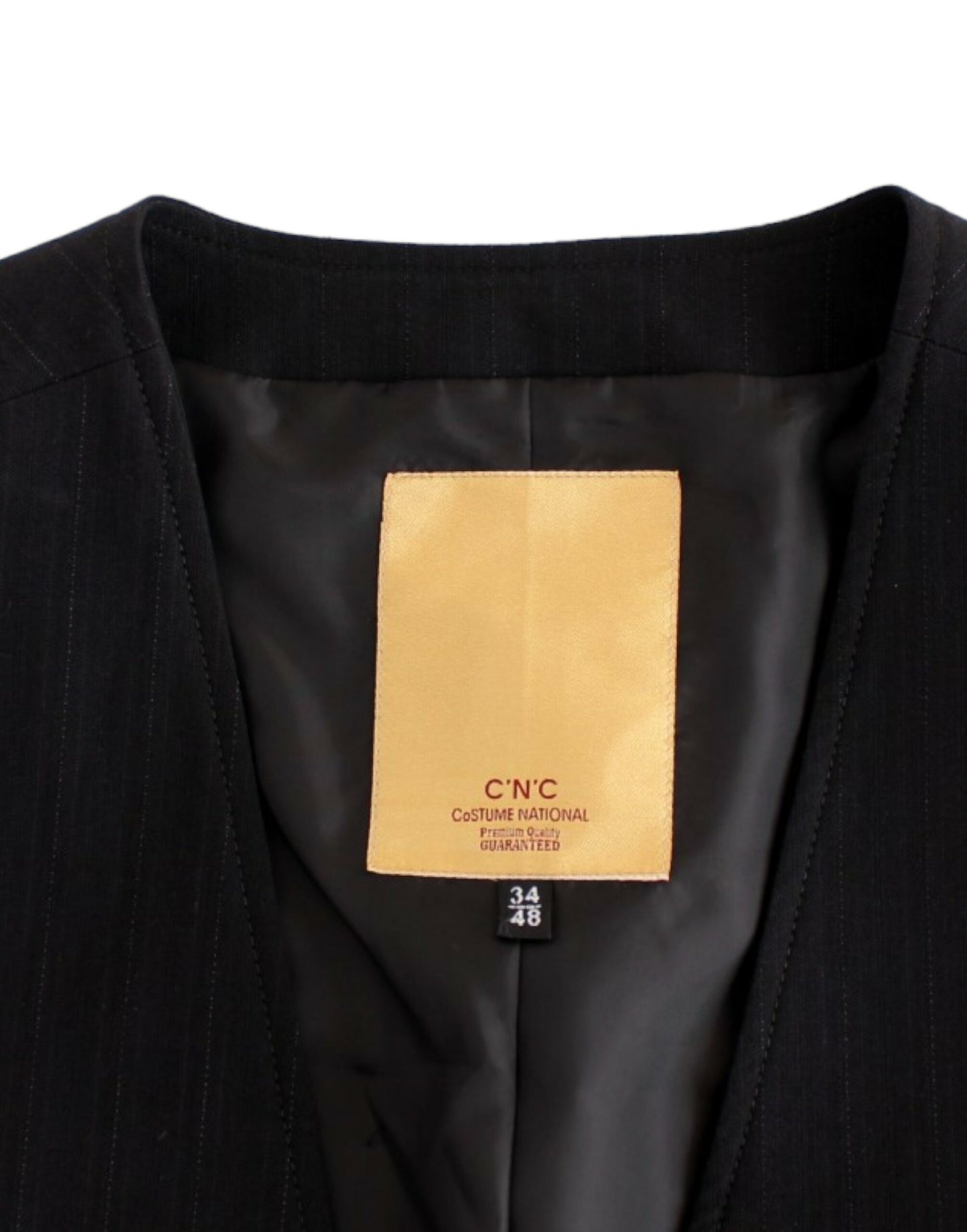 Costume National Schwarz gestreifte Freizeitweste aus Baumwolle