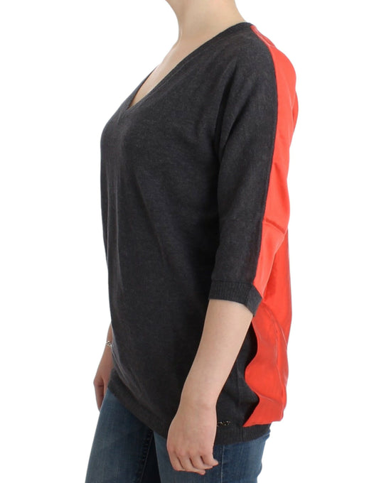 Costume National Grauer kurzärmeliger Pullover