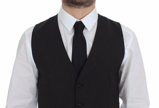 Dolce & Gabbana Grauer Woll-Stretchwesten-Blazer