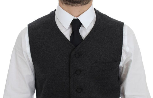 Dolce & Gabbana Graue Logo-Weste aus Wollmischung Weste