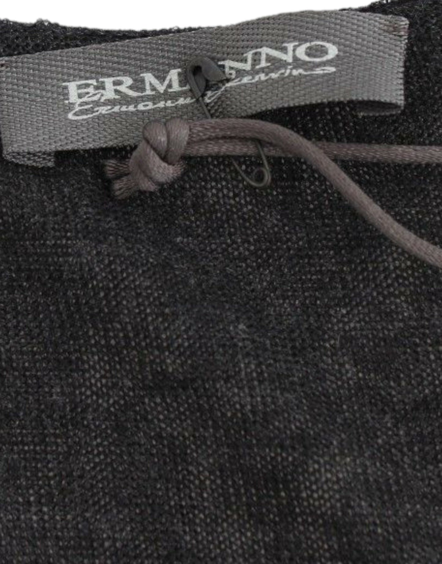 Ermanno Scervino Schwarzer Wollmischung Stretch-Langarmpullover