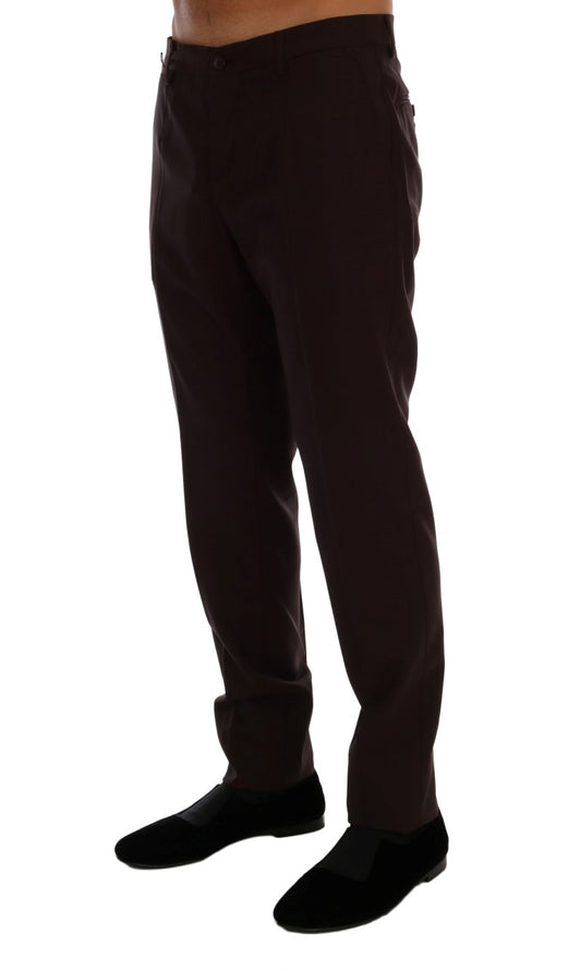Dolce & Gabbana Lila Wolle Stretch Formal Hose