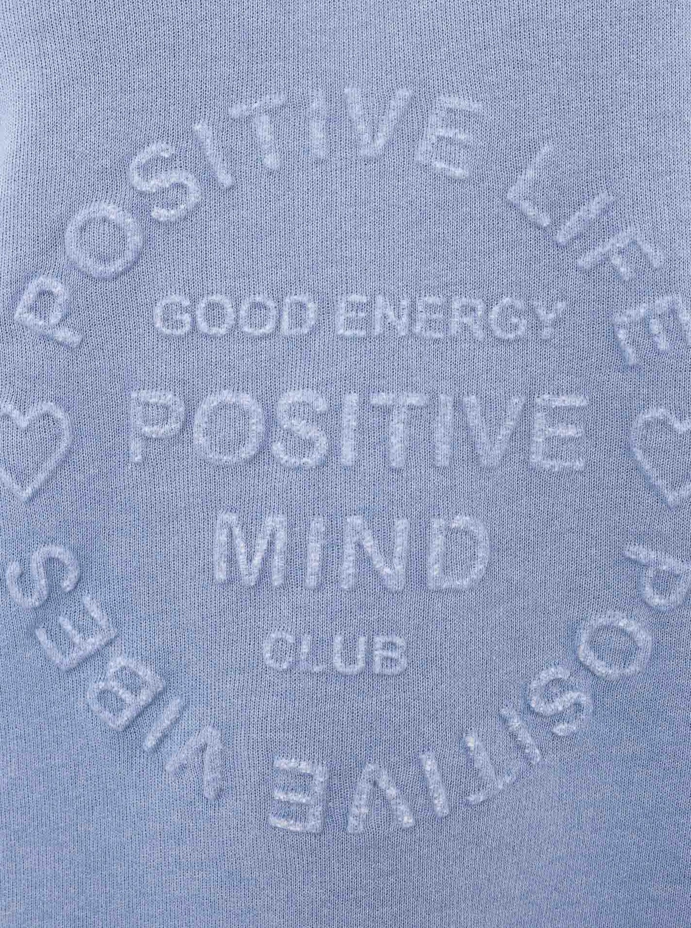 Sweat Pullover Neonkante "Positive Mind" Jeansblau