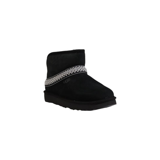 Black Suede Leather Ankle