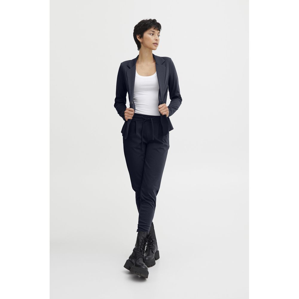 Blue Polyester Pant