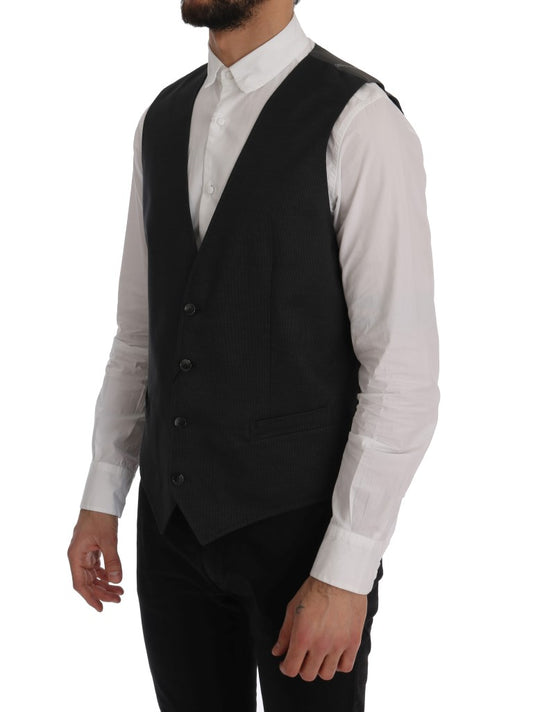 Dolce & Gabbana Graue STAFF Baumwollseidenweste