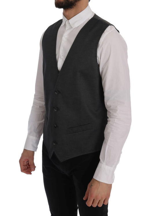 Dolce & Gabbana Graue STAFF Baumwollseidenweste