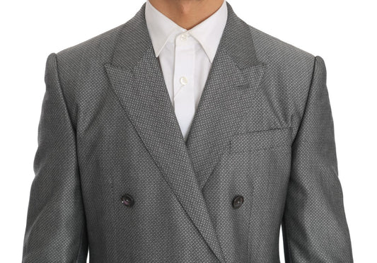Dolce & Gabbana Schwarzer Stretch Crystal Bee Slim Fit Anzug