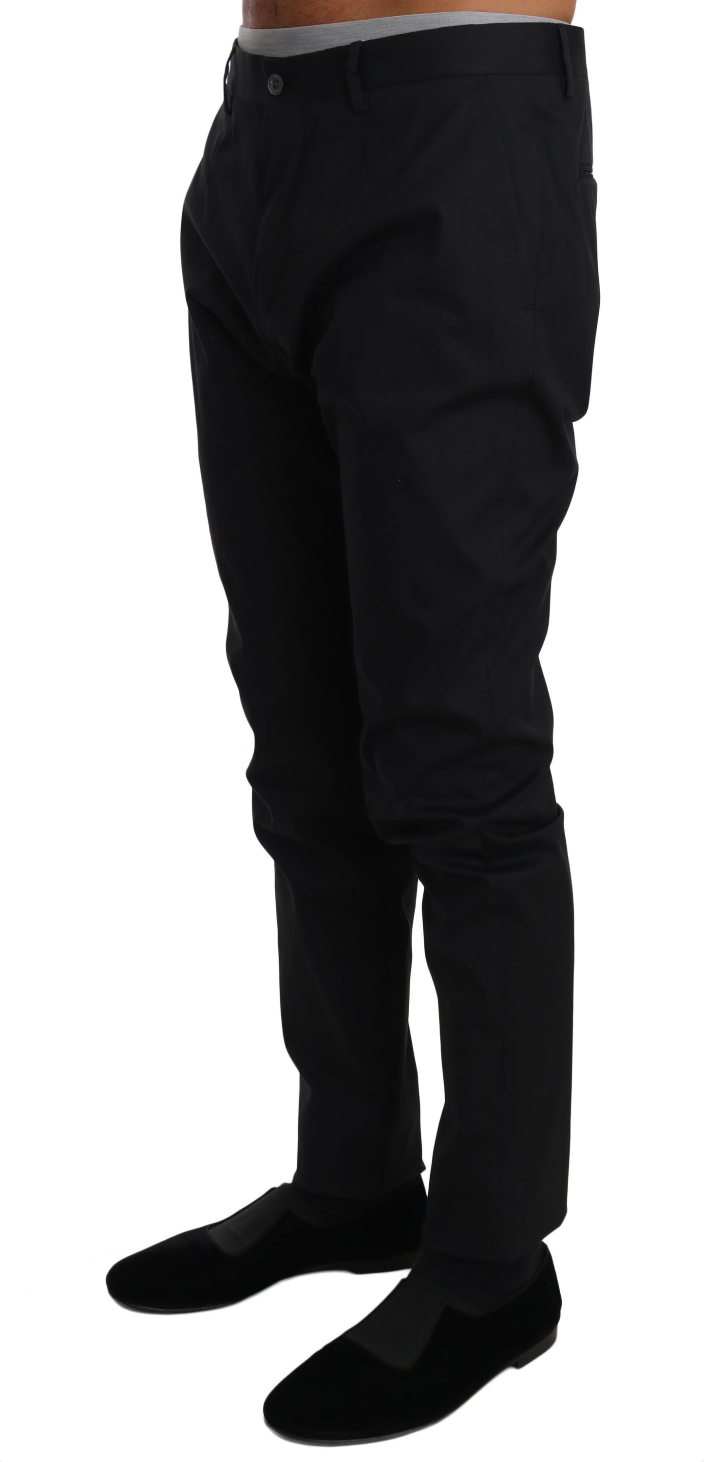 Dolce & Gabbana Schwarz Baumwolle Stretch Formal Hose Hose