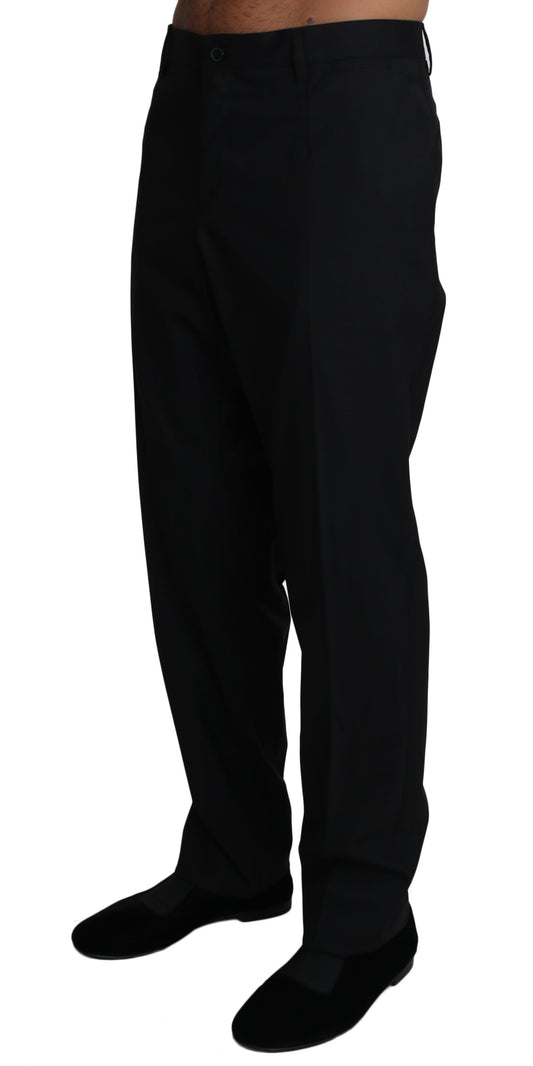 Dolce & Gabbana Schwarze Wolle Stretch Kleid Hose Hose