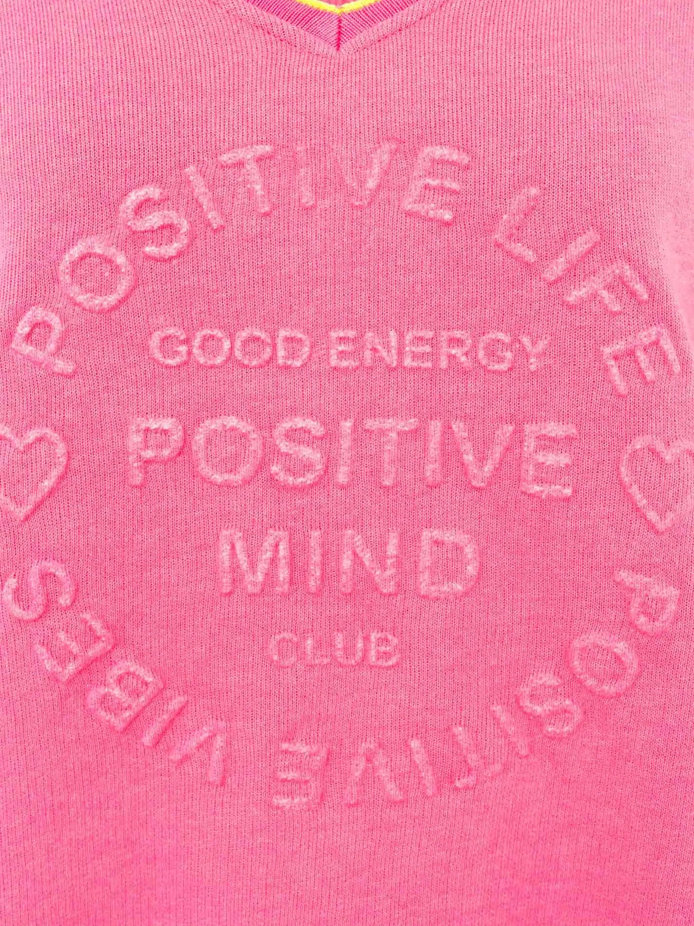 Sweat Pullover Neonkante "Positive Mind" Pink