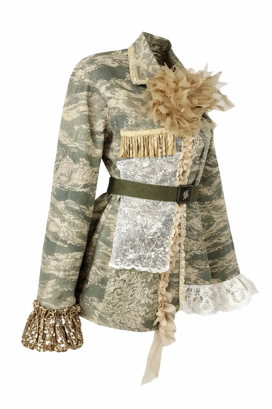Military Glam Air Force Jacket - Upcycling-Unikat