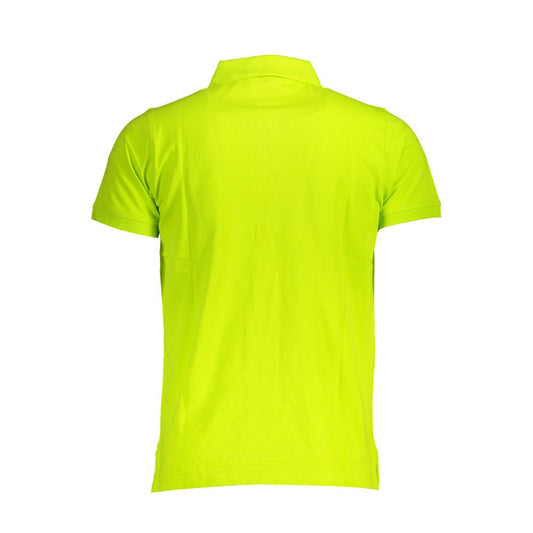 Yellow Cotton Men Polo Shirt