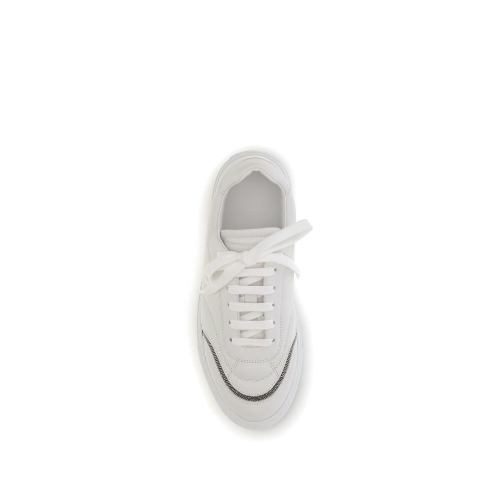 Leather Sneakers with Shiny Details