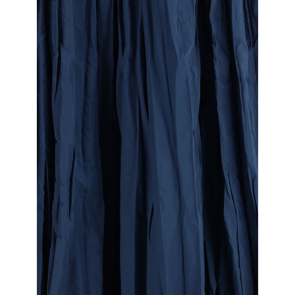 Crinkle-effect design pleated midi Skirt