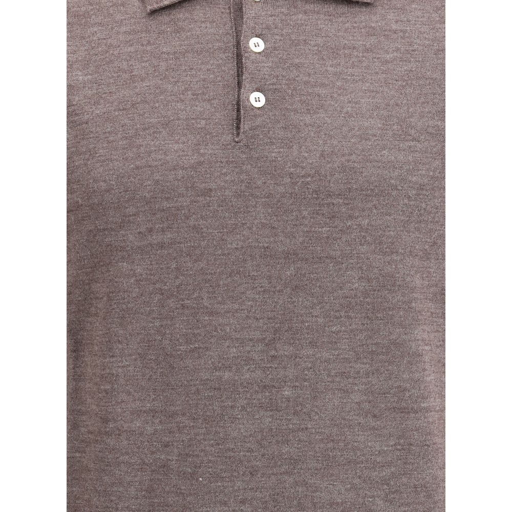 Knitted Long Sleeved Polo Shirt
