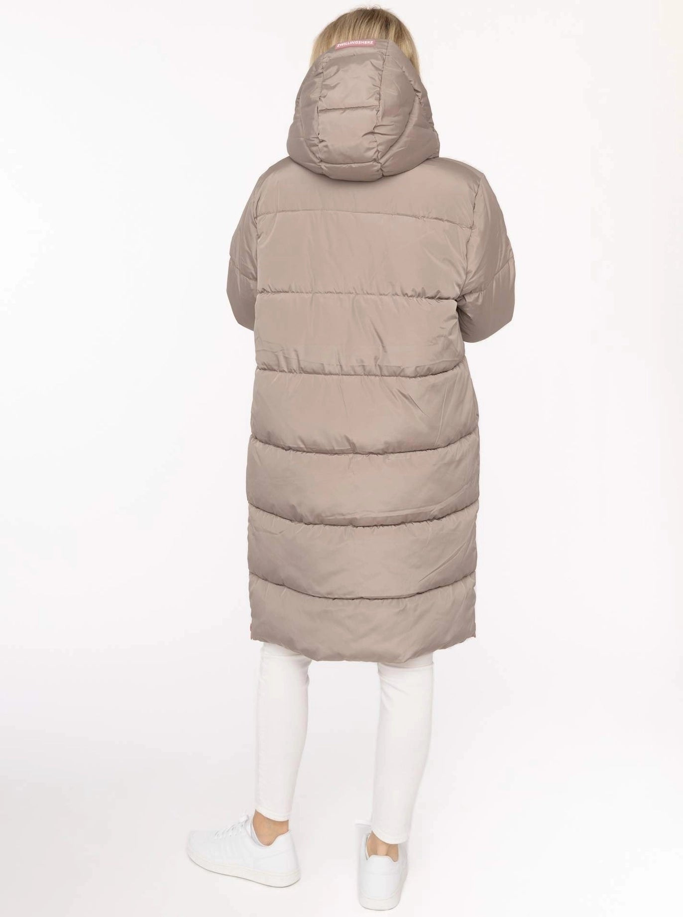 Langer Steppmantel "Cozy" Taupe