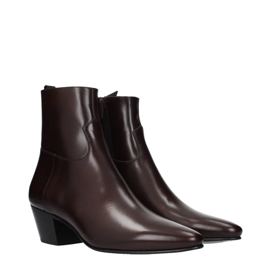 Red Leather Ankle Boots
