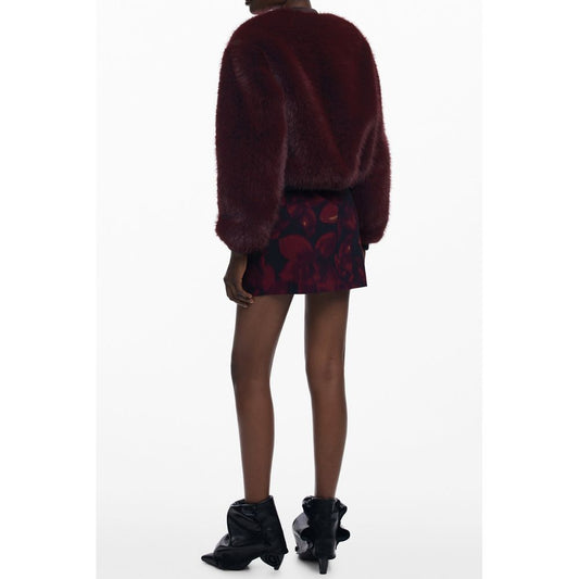 Red Polyester Women Jacket