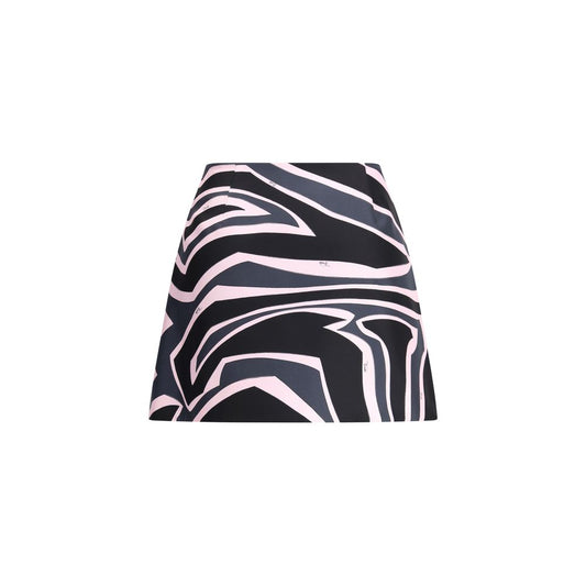 Wrap mini Skirt with Marmo print
