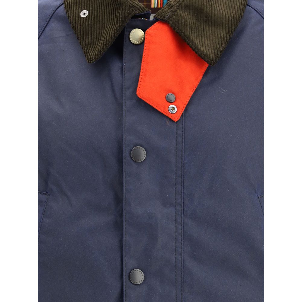 Waxed Jacket with a corded velvet collar