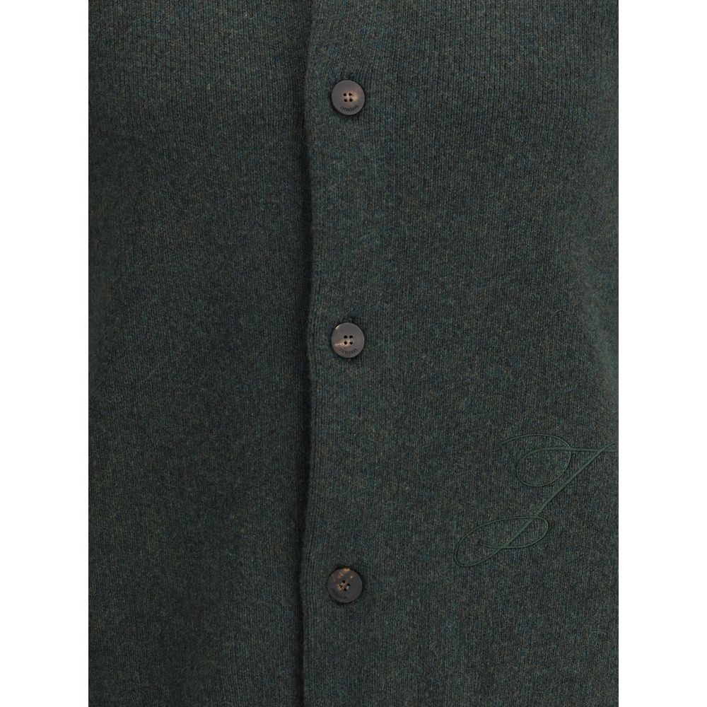 Embroidered Virgin Wool Cardigan