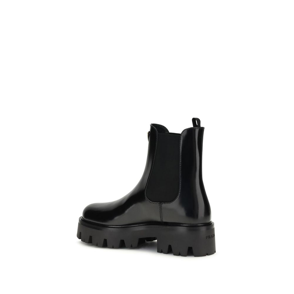 Brushed leather Ankle Boots