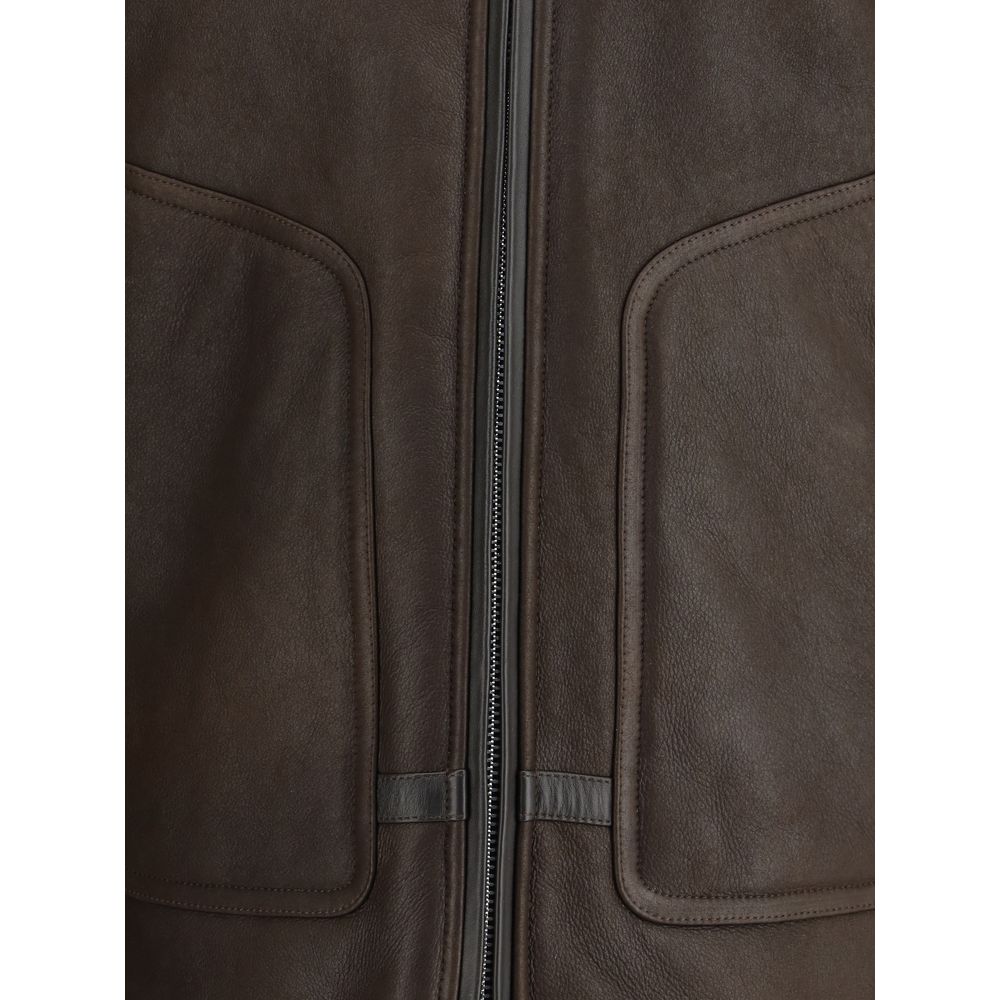 Coburn aviator Jacket in waxed suede shearling