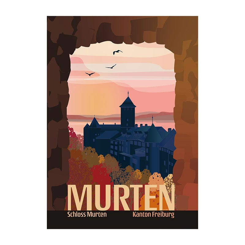 s.wert Postkarte Fribourg Murten, A6
