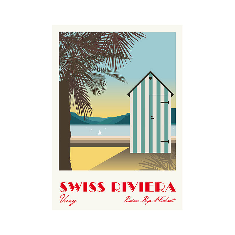 s.wert Postkarte Swiss Riviera Vevey, A6