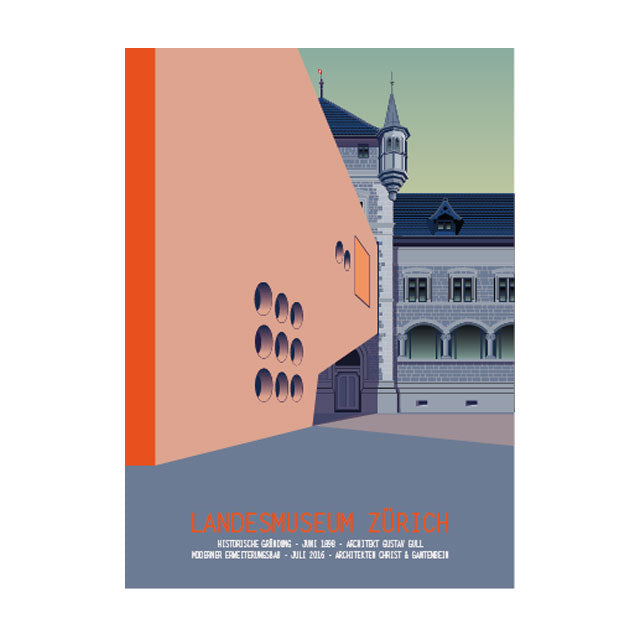 s.wert Postkarte Zürich Landesmuseum, A6