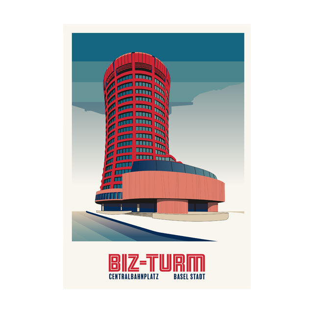 s.wert Postkarte Basel BIZ Turm, A6