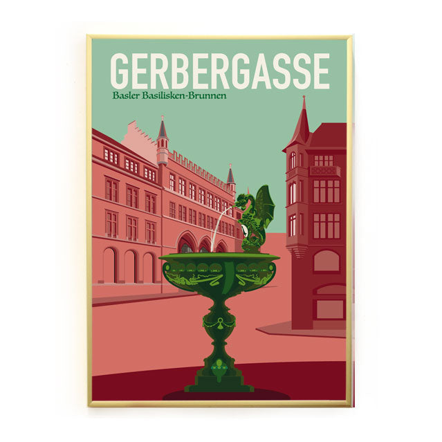 s.wert Poster Basel Gerbergasse Basilisk, A2