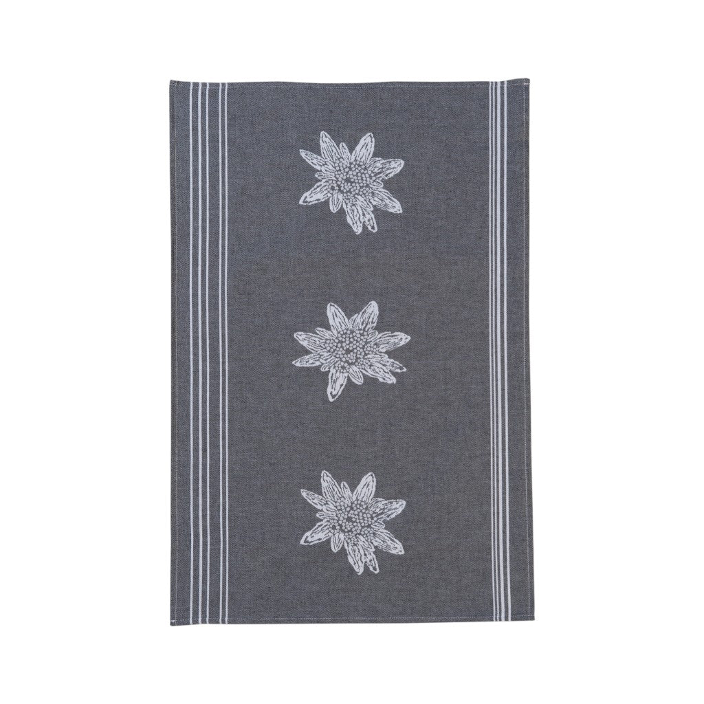 KULTSCHTOFF Küchentuch Berg-Edelweiss, Schwarz