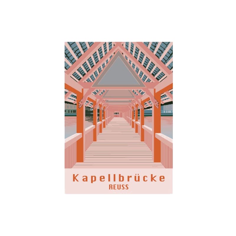 s.wert Postkarte Kapellbrücke Reuss, A6